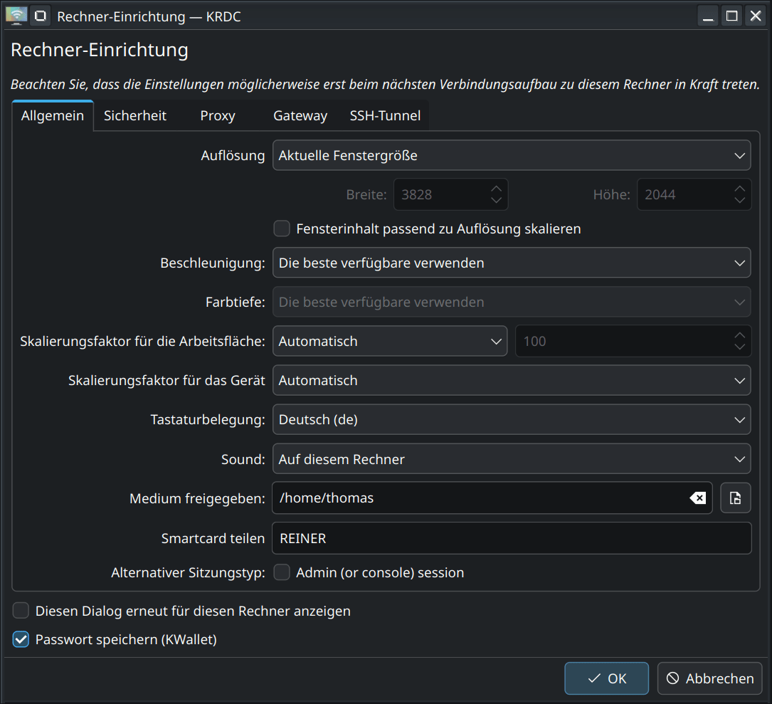 KRDC Rechner-Einrchtung